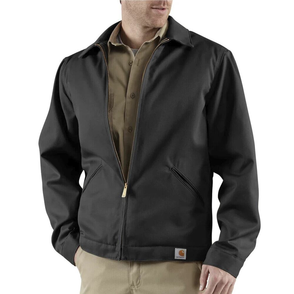 Carhartt Twill Work Jacket Midweight Quilt Lined J293 Blk Full Zip Men's Size XL - Picture 1 of 7